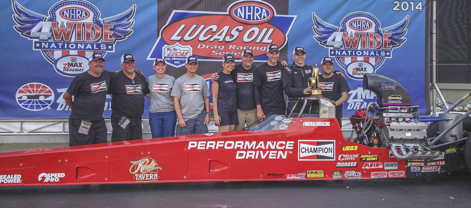 MBR shared the Winner's Circle with the Champion Spark Plugs A/fuel Dragster, Dreher Motorsports, and team family members.