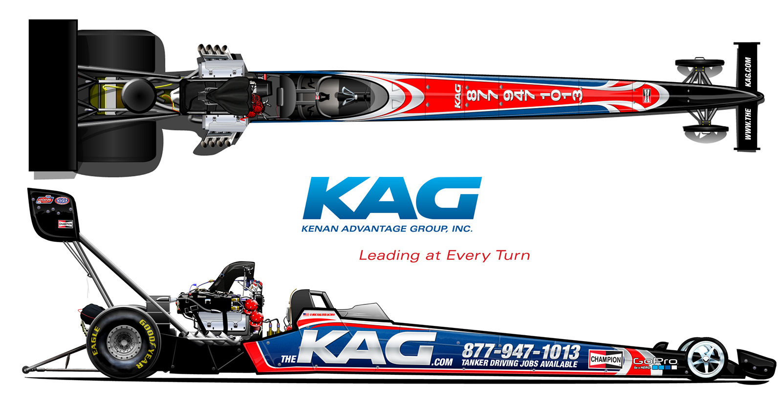 Michalek Brothers Racing will campaign the KAG A/fuel dragster, prepared by Dreher Motorsports, at 3 stops on the 2015 NHRA tour.