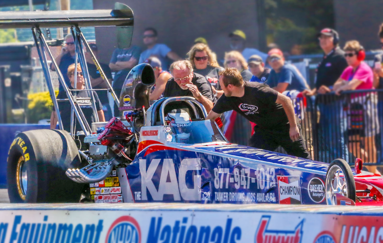 Michalek Brothers Racing will again partner with Randy and Jared Dreher of Dreher Motorsports to field the KAG A/fuel dragster at Charlotte. (Photo credit: David Smith)