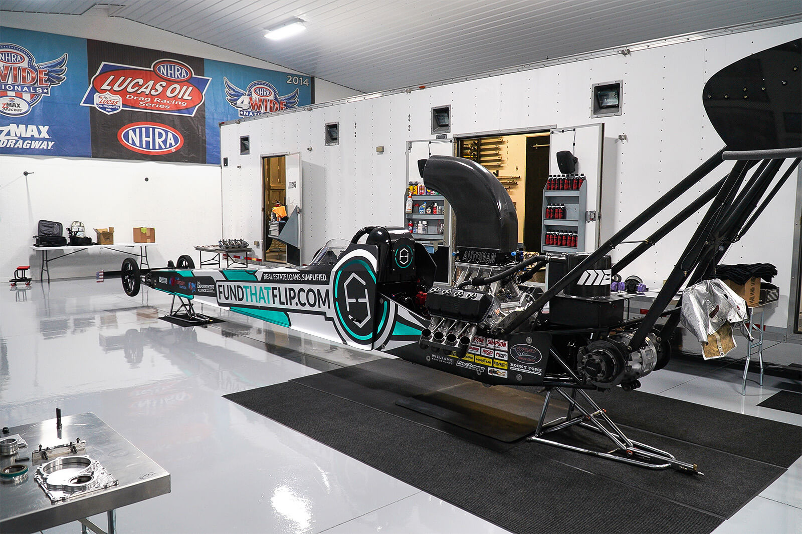 Fund That Flip's recent rebrand will be on full display when MBR hits the track with a striking graphics package featuring turquoise chrome vinyl.