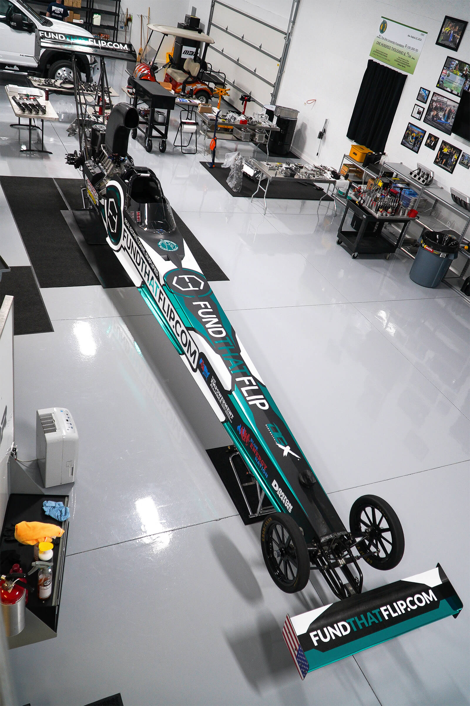 The Fund That Flip A/fuel dragster will compete in Indianapolis, Indiana during the weekend of September 4-6, and in Charlotte, North Carolina during the weekend of September 18-20.